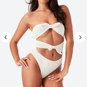 Elegant White One-Piece Swimsuit